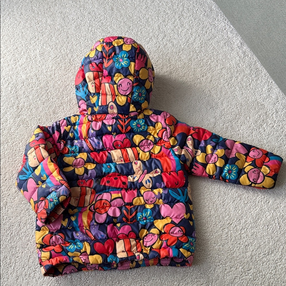 Next Blue Puffer Jacket with Colorful Patch - Picture 7 of 8